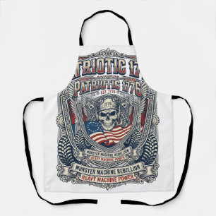 Patriotic 1776 Off Road Skull Monster Truck Heavy  Apron