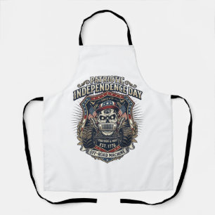 Patriotic 1776 Off Road Skull Monster Truck Heavy  Apron