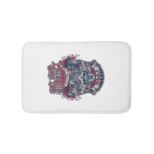 Patriotic 1776 Off Road Skull Monster Truck Heavy  Bath Mat