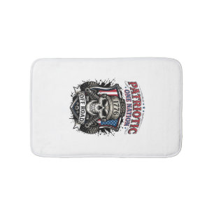 Patriotic 1776 Off Road Skull Monster Truck Heavy  Bath Mat