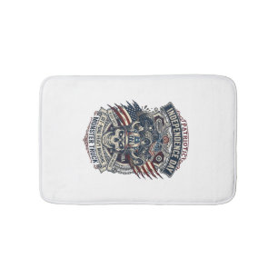 Patriotic 1776 Off Road Skull Monster Truck Heavy  Bath Mat