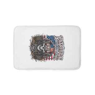 Patriotic 1776 Off Road Skull Monster Truck Heavy  Bath Mat