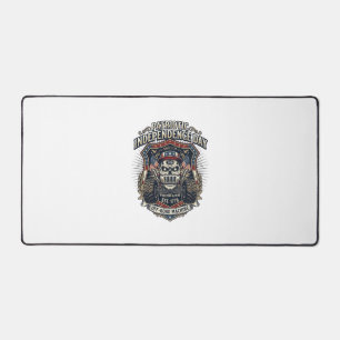 Patriotic 1776 Off Road Skull Monster Truck Heavy  Desk Mat