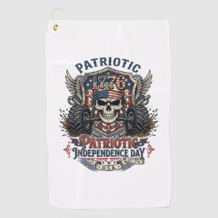 Patriotic 1776 Off Road Skull Monster Truck Heavy Golf Towel