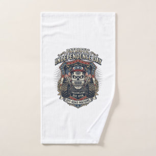 Patriotic 1776 Off Road Skull Monster Truck Heavy  Hand Towel