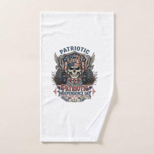Patriotic 1776 Off Road Skull Monster Truck Heavy  Hand Towel
