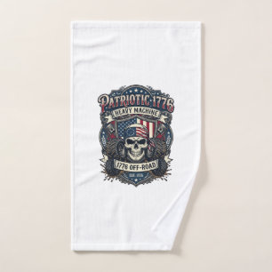 Patriotic 1776 Off Road Skull Monster Truck Heavy  Hand Towel
