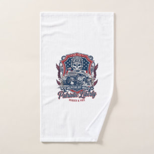 Patriotic 1776 Off Road Skull Monster Truck Heavy  Hand Towel