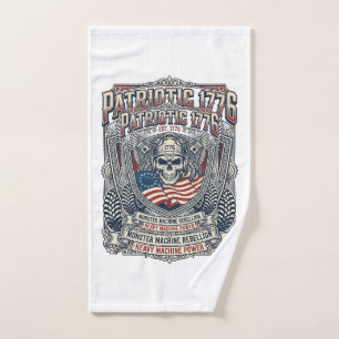 Patriotic 1776 Off Road Skull Monster Truck Heavy  Hand Towel