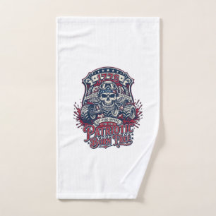Patriotic 1776 Off Road Skull Monster Truck Heavy  Hand Towel