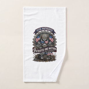 Patriotic 1776 Off Road Skull Monster Truck Heavy  Hand Towel