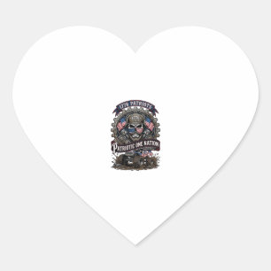 Patriotic 1776 Off Road Skull Monster Truck Heavy  Heart Sticker