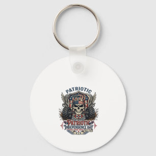 Patriotic 1776 Off Road Skull Monster Truck Heavy Keychain