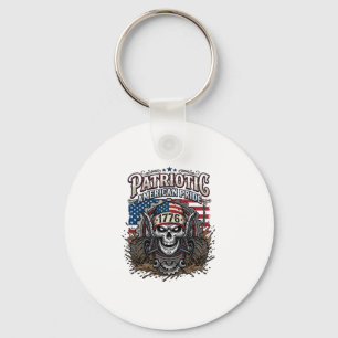 Patriotic 1776 Off Road Skull Monster Truck Heavy Keychain