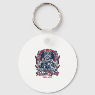 Patriotic 1776 Off Road Skull Monster Truck Heavy Keychain
