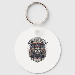 Patriotic 1776 Off Road Skull Monster Truck Heavy Keychain