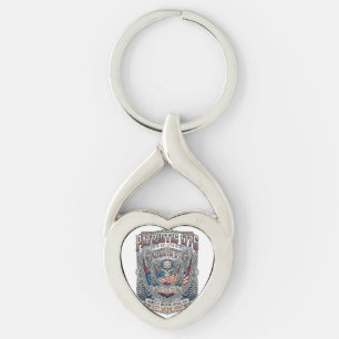 Patriotic 1776 Off Road Skull Monster Truck Heavy Keychain
