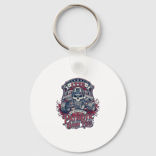 Patriotic 1776 Off Road Skull Monster Truck Heavy Keychain