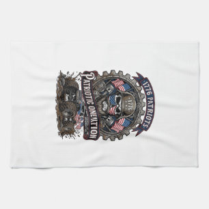 Patriotic 1776 Off Road Skull Monster Truck Heavy Kitchen Towel