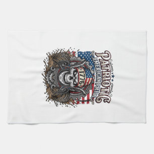Patriotic 1776 Off Road Skull Monster Truck Heavy Kitchen Towel