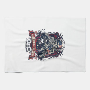 Patriotic 1776 Off Road Skull Monster Truck Heavy Kitchen Towel