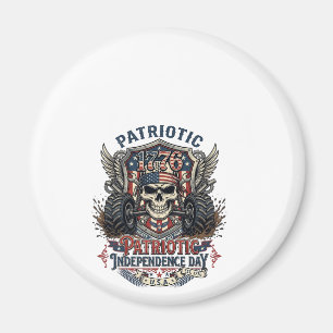 Patriotic 1776 Off Road Skull Monster Truck Heavy Magnet