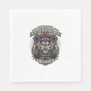 Patriotic 1776 Off Road Skull Monster Truck Heavy Napkin