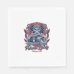 Patriotic 1776 Off Road Skull Monster Truck Heavy Napkin