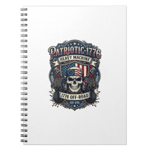 Patriotic 1776 Off Road Skull Monster Truck Heavy Notebook
