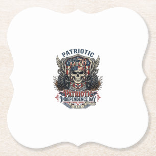 Patriotic 1776 Off Road Skull Monster Truck Heavy Paper Coaster