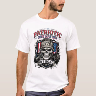 Patriotic 1776 Off Road Skull Monster Truck Heavy T-Shirt