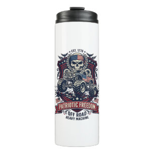 Patriotic 1776 Off Road Skull Monster Truck Heavy Thermal Tumbler