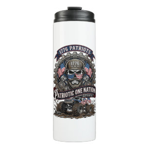 Patriotic 1776 Off Road Skull Monster Truck Heavy Thermal Tumbler