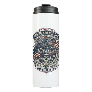 Patriotic 1776 Off Road Skull Monster Truck Heavy Thermal Tumbler