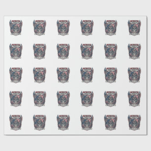 Patriotic 1776 Off Road Skull Monster Truck Heavy Wrapping Paper