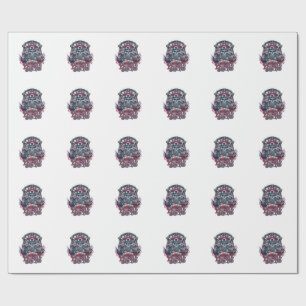 Patriotic 1776 Off Road Skull Monster Truck Heavy Wrapping Paper