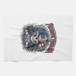 Patriotic 1776 Off Road Skull Monster Truck Kitchen Towel