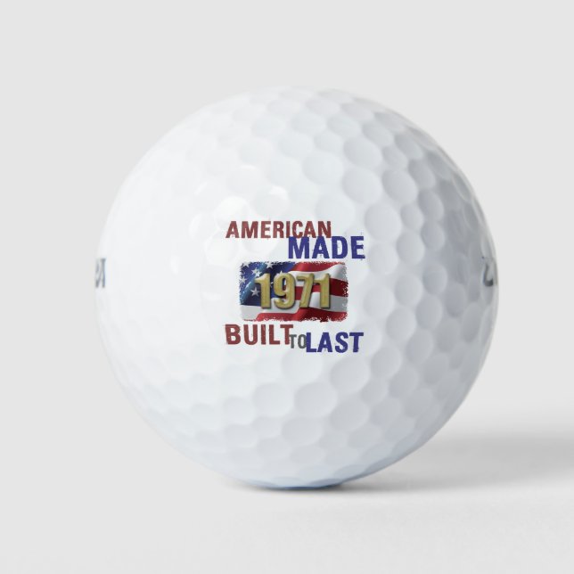 Patriotic 1971 50th Birthday Golf Balls (Front)