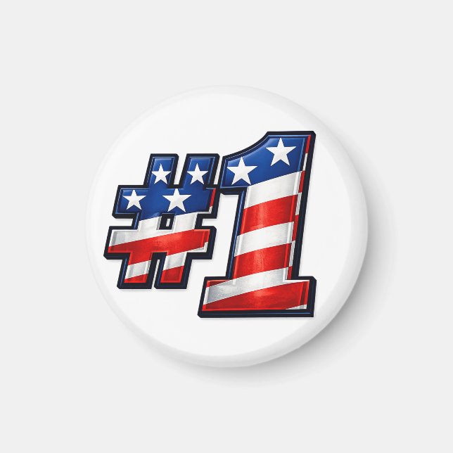 Patriotic #1 Flag Design Magnet (Front)
