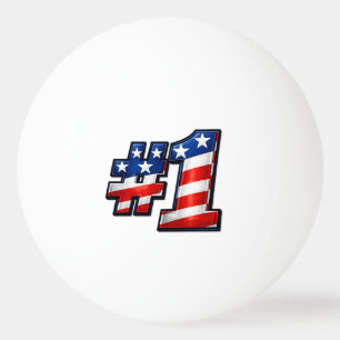 Patriotic #1 Flag Design Ping Pong Ball