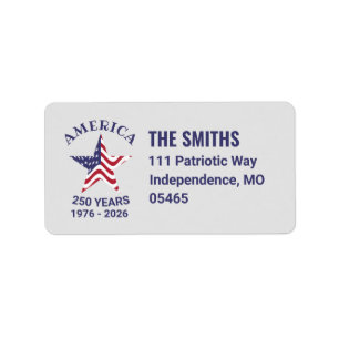 Patriotic 250 Year American Flag Address Labels