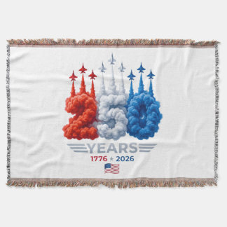Patriotic 250 Year Birthday Throw Blanket