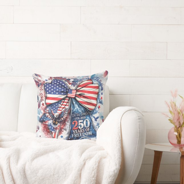 Patriotic 250 Year Birthday Throw Pillow (Couch)
