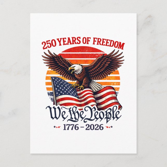 Patriotic 250 years freedom eagle  postcard (Front)