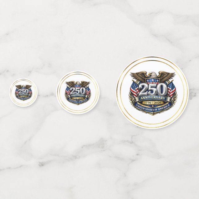 Patriotic 250th Anniversary Table Confetti (Fronts)