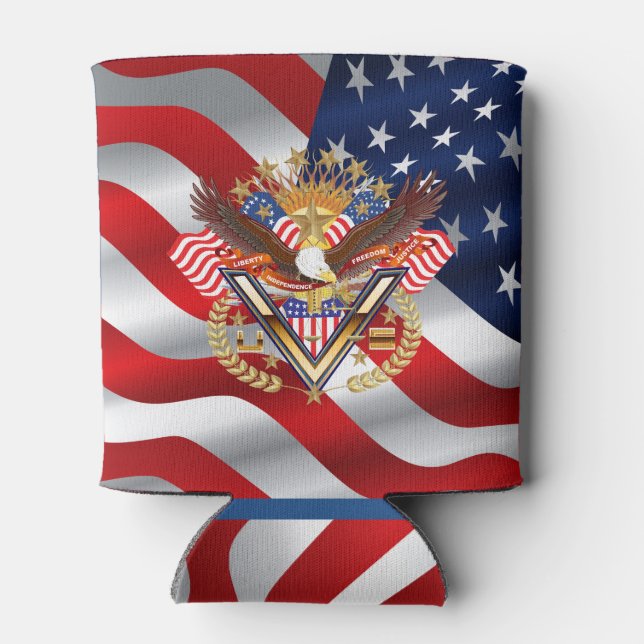 Patriotic 2 Same Designs Can Cooler (Back)