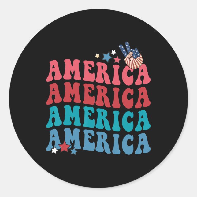 Patriotic 4th Fourth Of July Independence Day  Classic Round Sticker (Front)