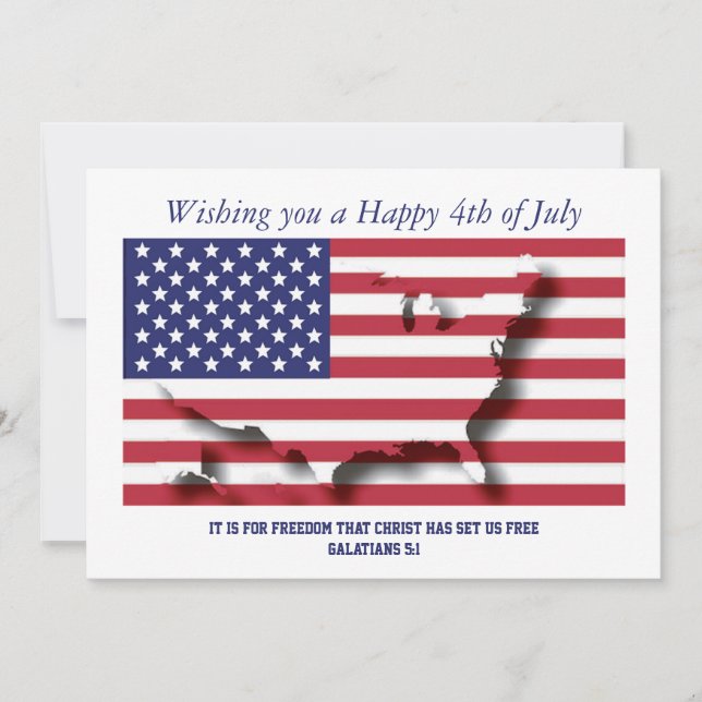 PATRIOTIC 4TH JULY For Freedom Christ Set Us Free (Front)