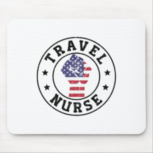 Patriotic 4th July Healthcare Travel Nurse  Mouse Pad