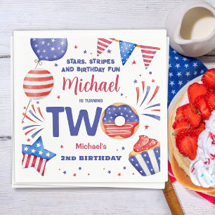 Patriotic 4th of July 2nd Birthday Party  Napkin